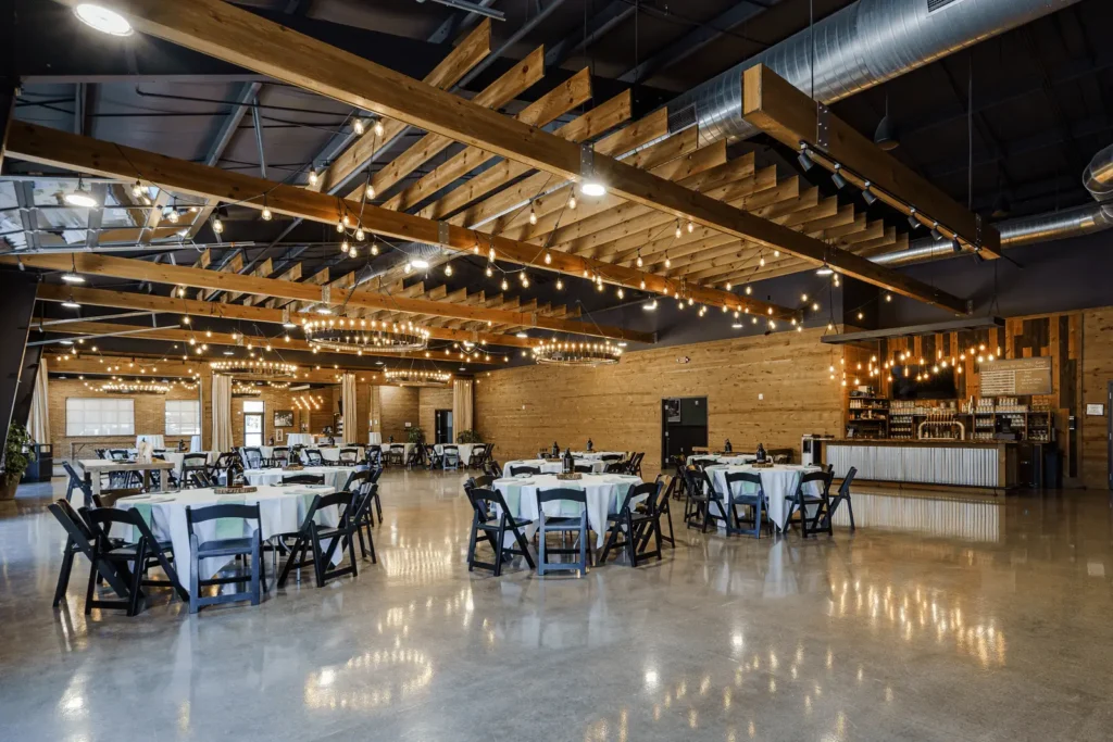 Rustic venue for a rehearsal dinner