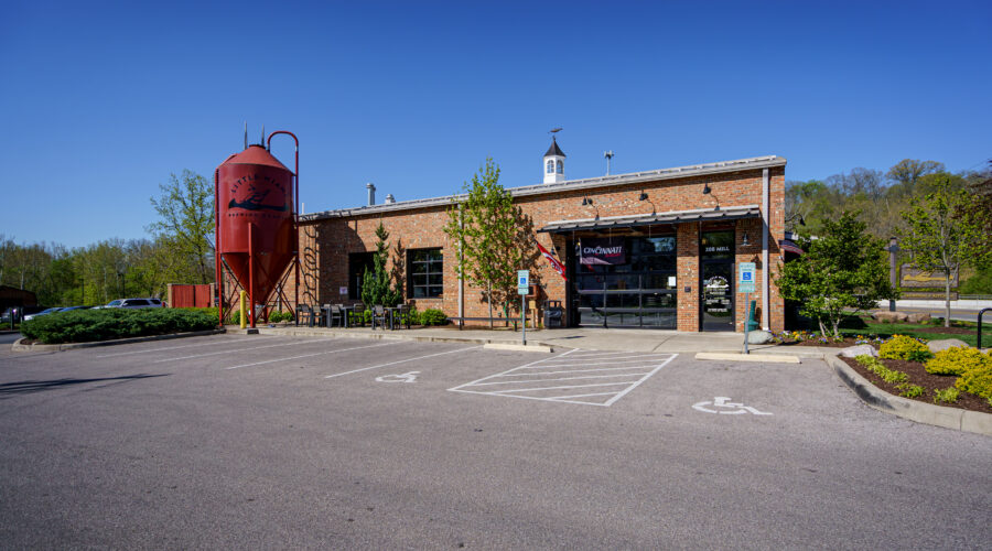 Exterior of Little Miami Brewing Company, a local microbrewery in Milford, Ohio.